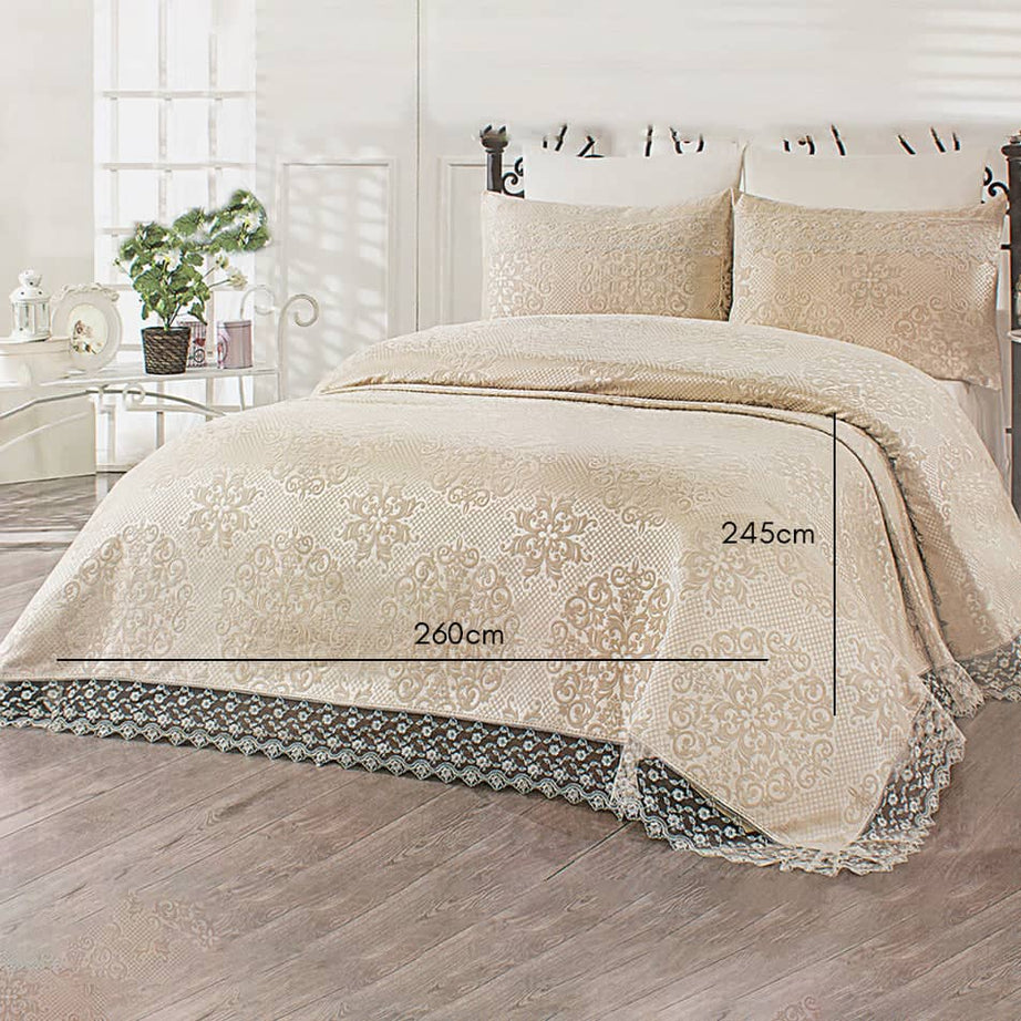 مفرش سرير شانيليا تركي - ست قطع