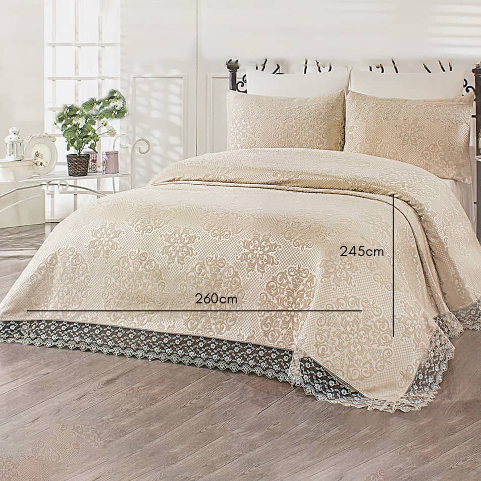 مفرش سرير شانيليا تركي - ست قطع