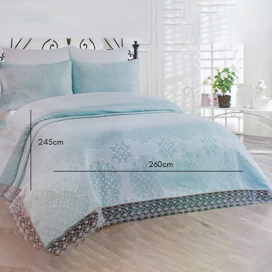 مفرش سرير شانيليا تركي - ست قطع