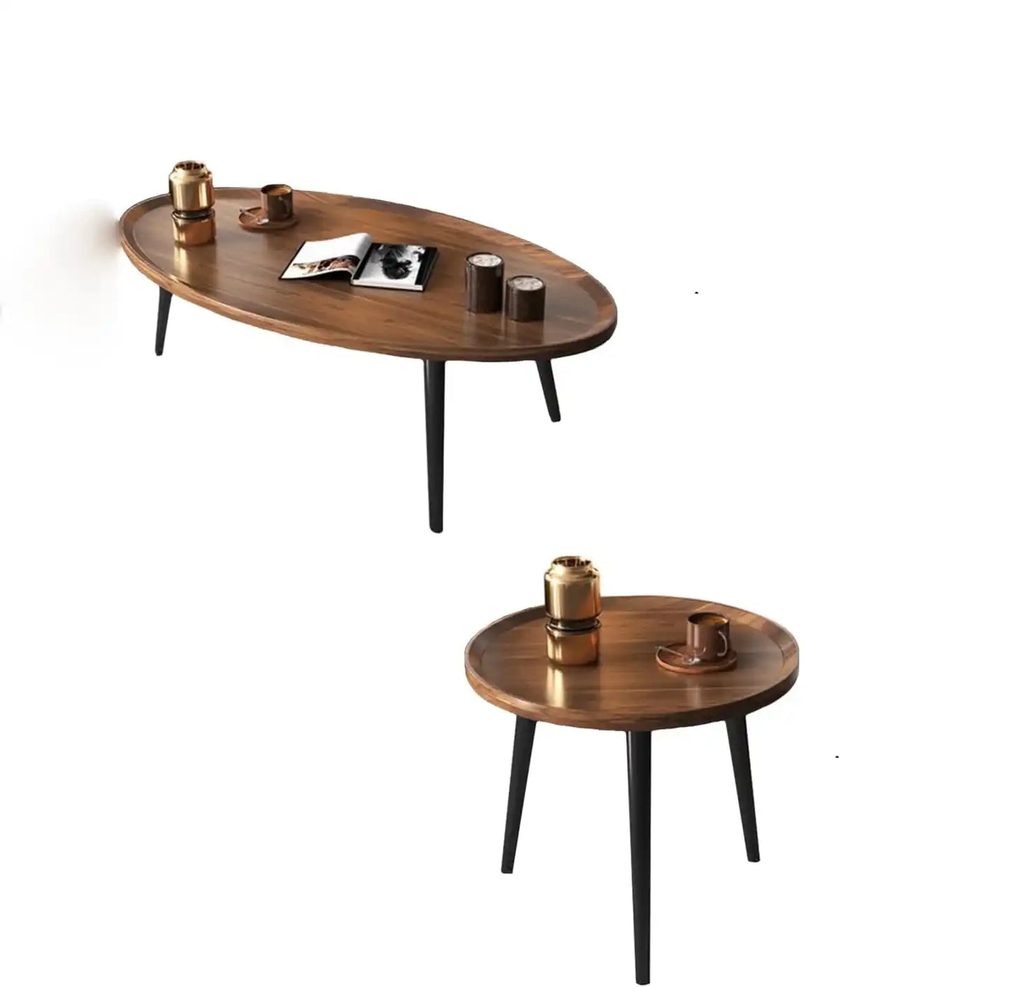 طقم طاولات خشب ام دي اف، قطعتين