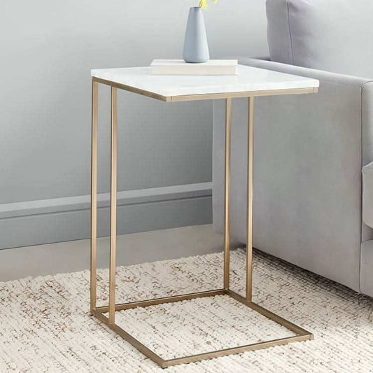 طاولة جانبية بسطح رخام - Baytuk