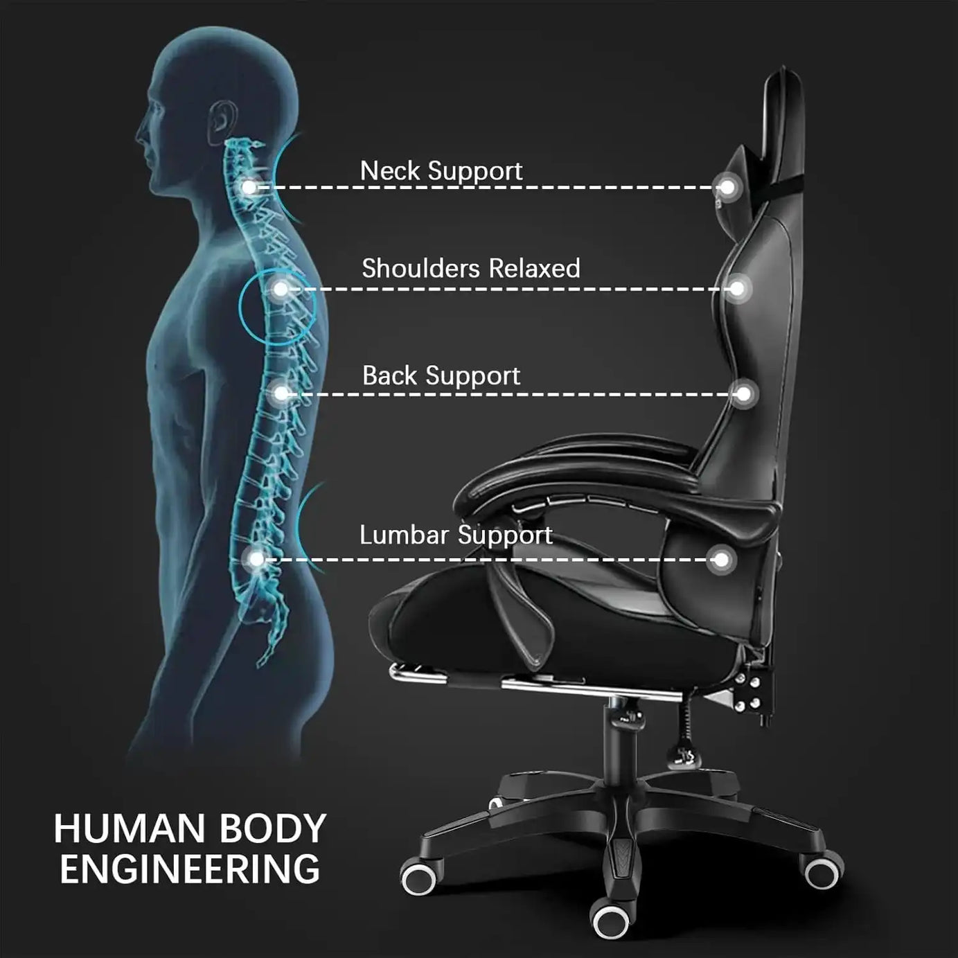 كرسي جيمنج، 63*63*119 سم