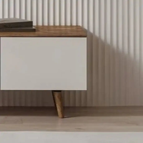 طاولة تلفاز بسطح خشبي - Baytuk