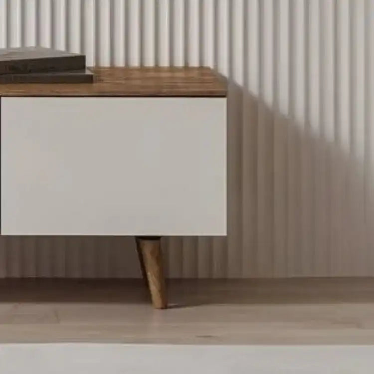 طاولة تلفاز بسطح خشبي - Baytuk