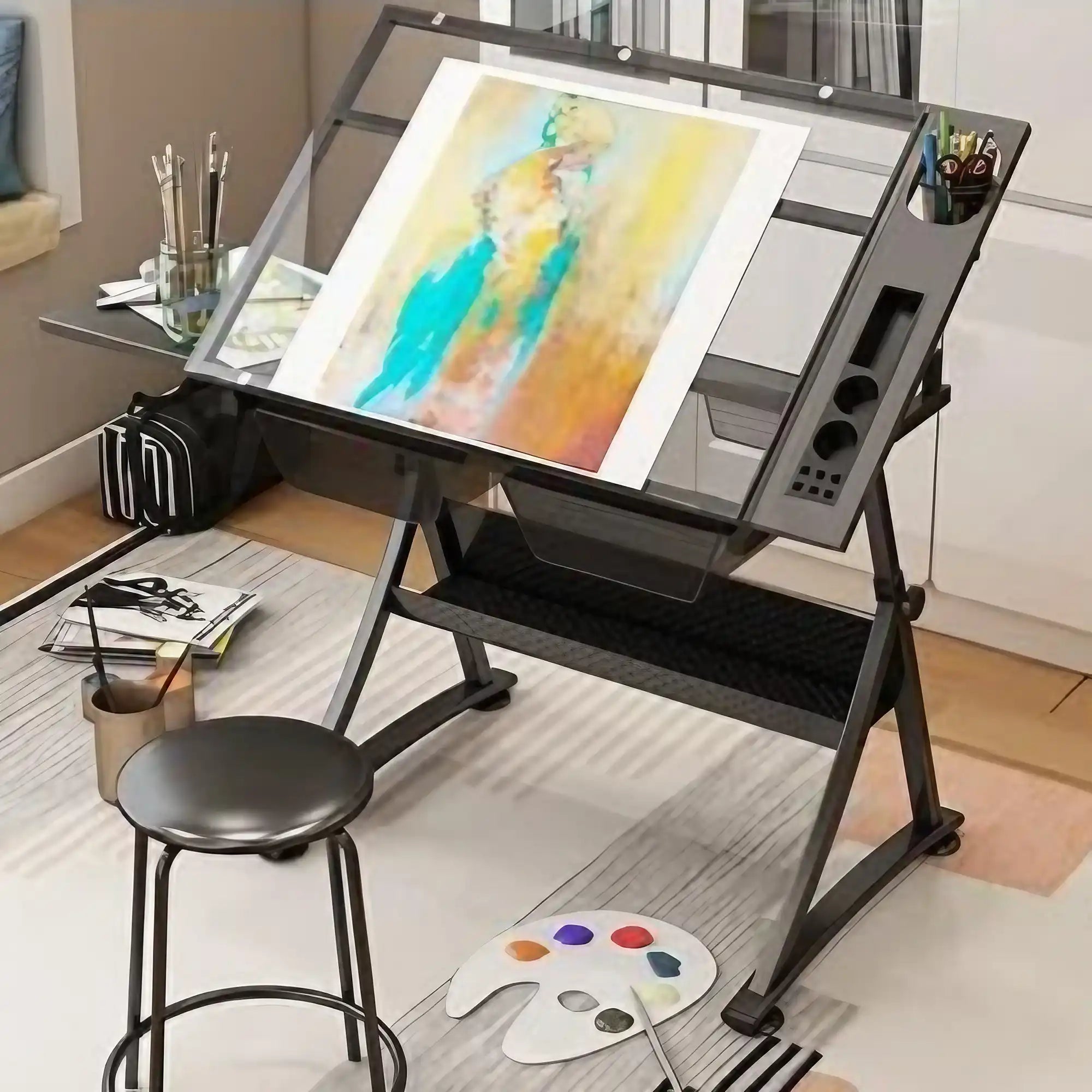 طاولة رسم خشب، 86*60*90 سم