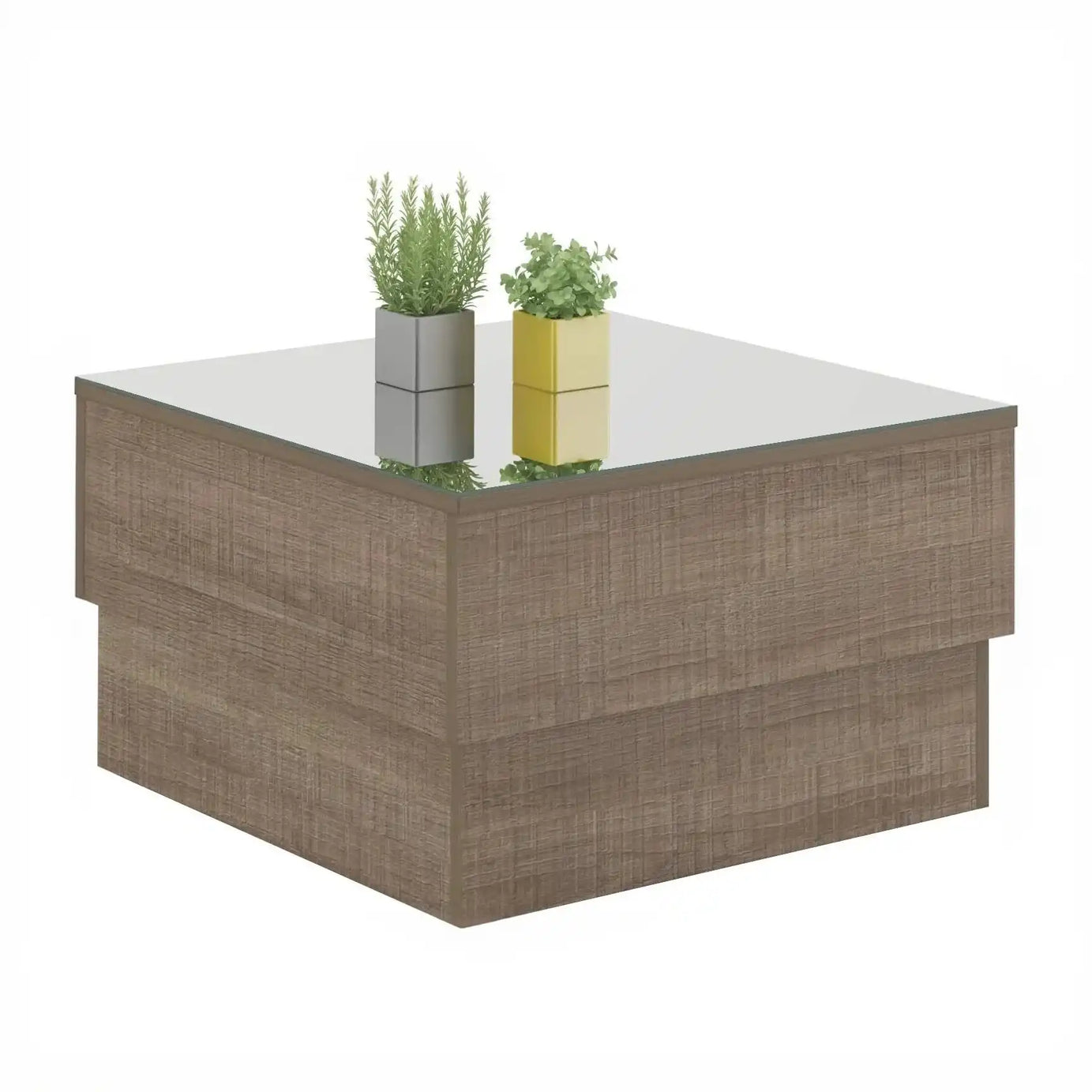 طاولة قهوة بسطح زجاج، 60*60*35 سم