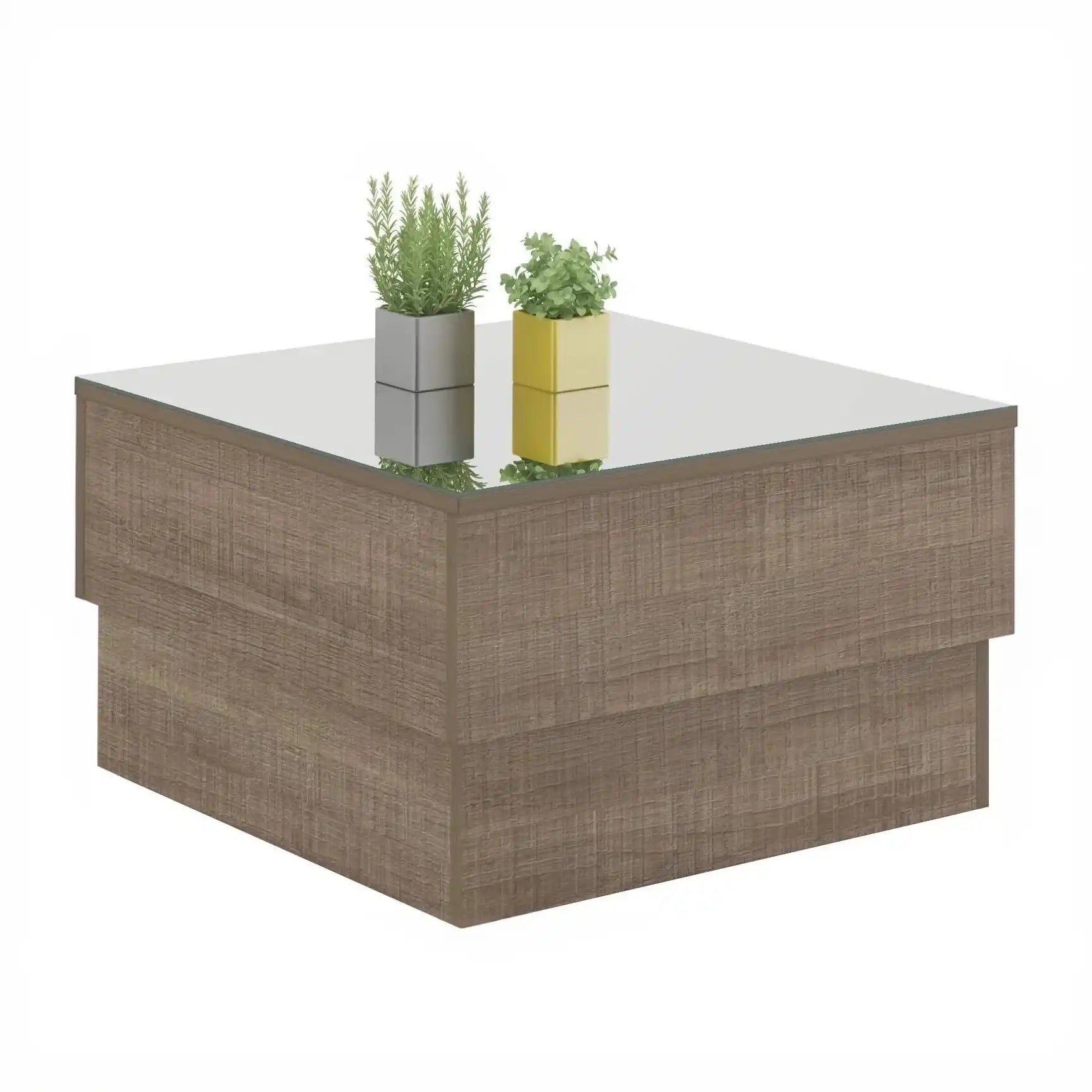 طاولة قهوة بسطح زجاج، 60*60*35 سم