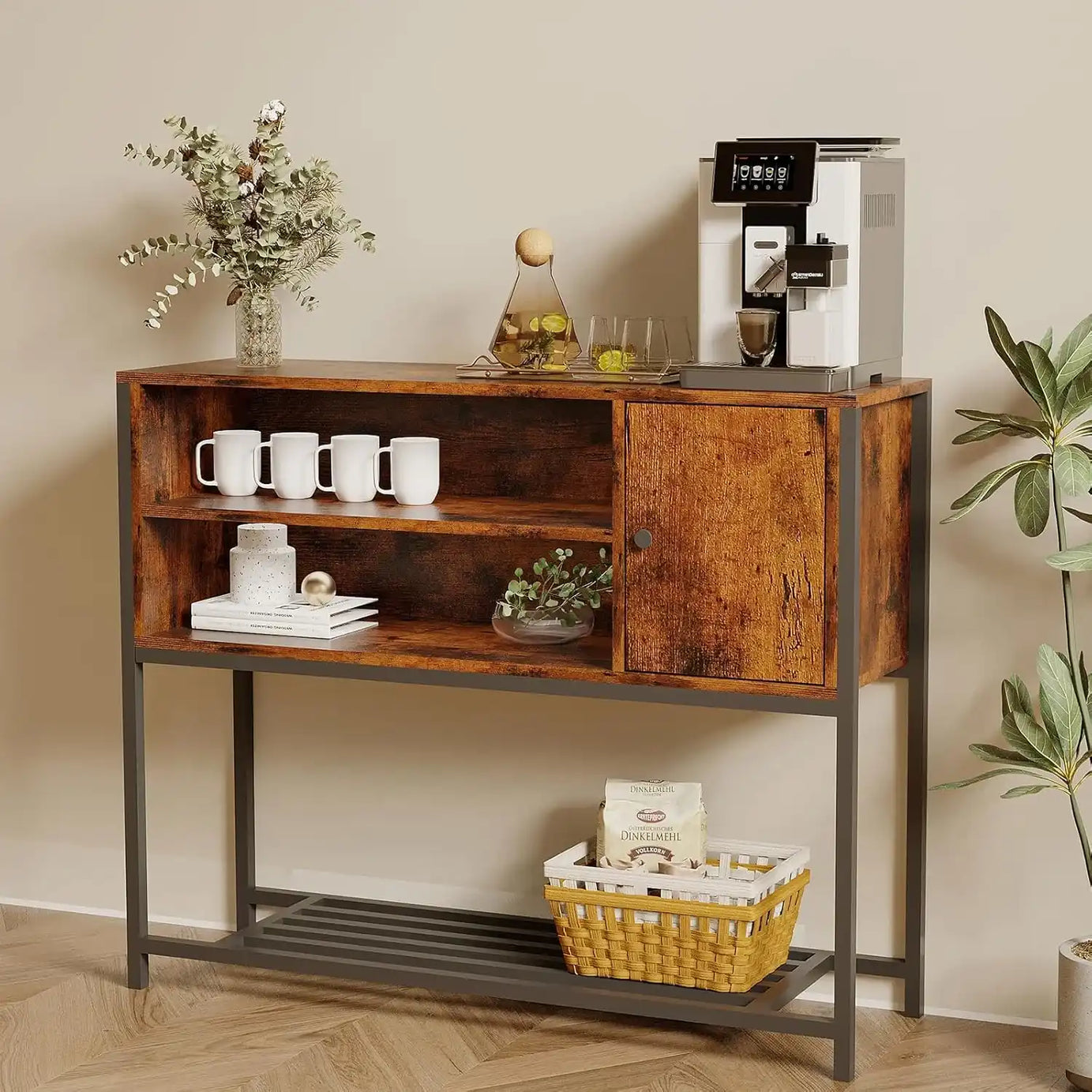 كونسول خشب و معدن، 100*30*80 سم