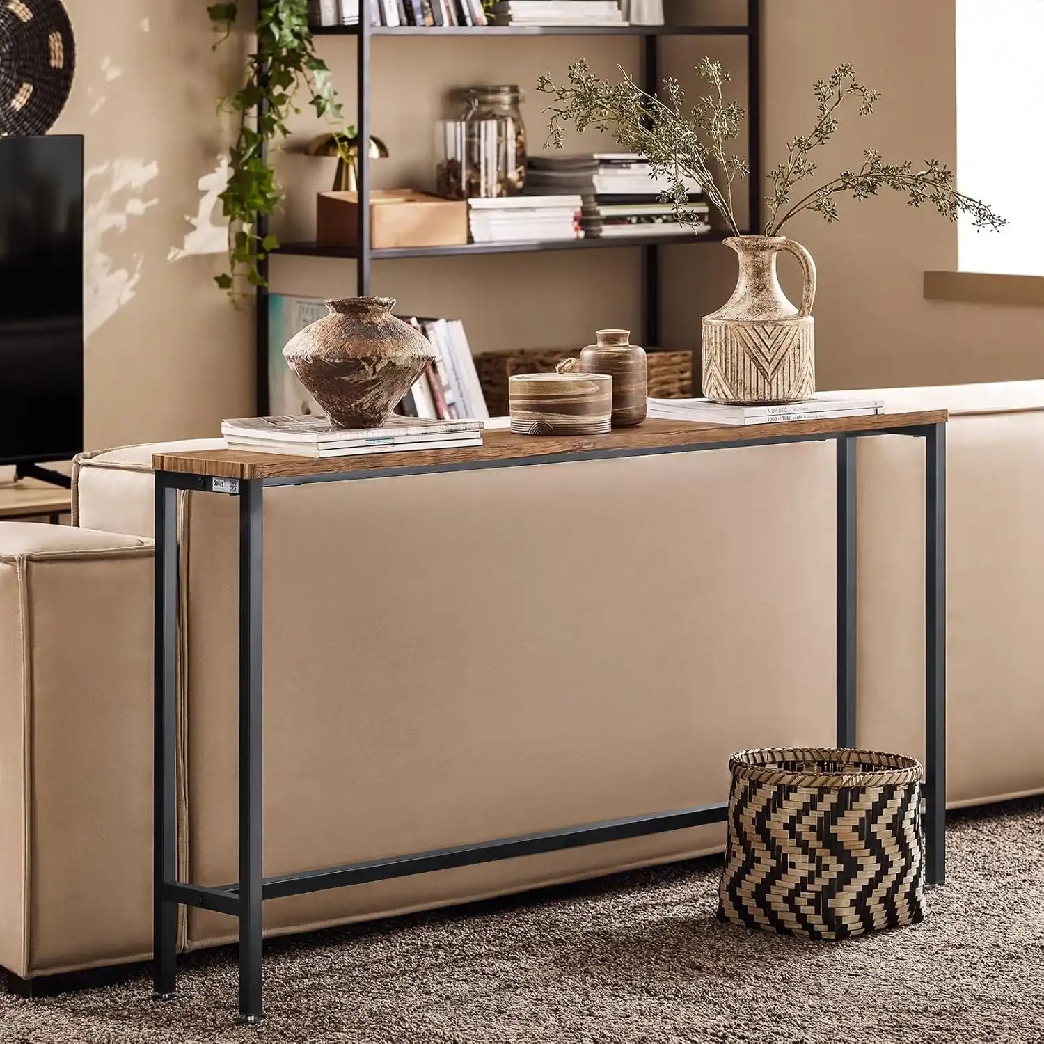 كونسول خشب و معدن، 120*20*80 سم