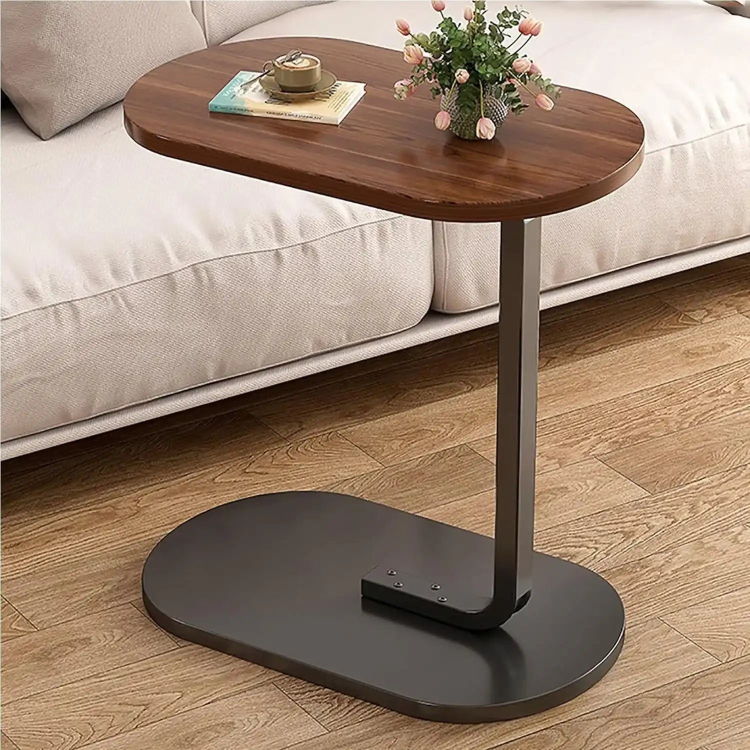 طاولة جانبية خشب و معدن، 30*50*63 سم