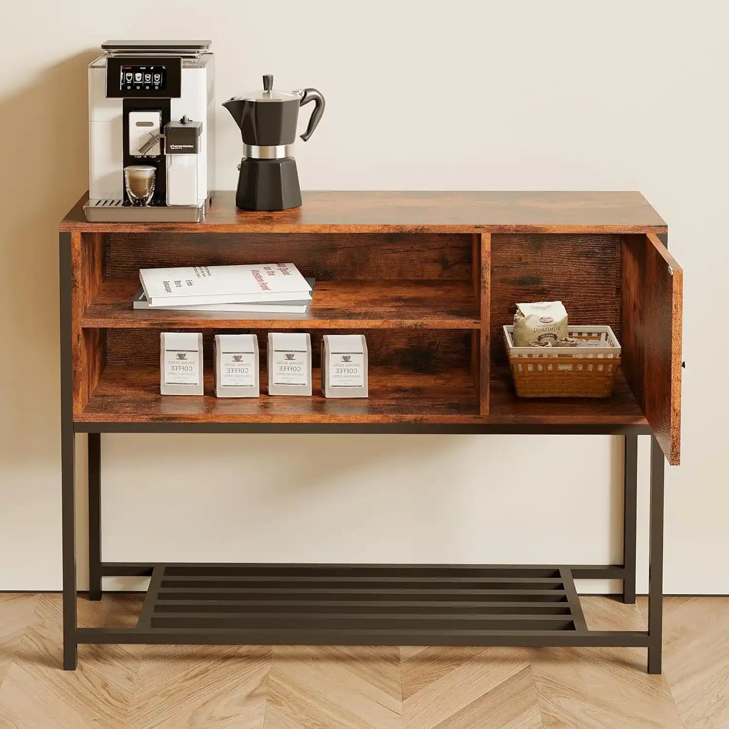 كونسول خشب و معدن، 100*30*80 سم