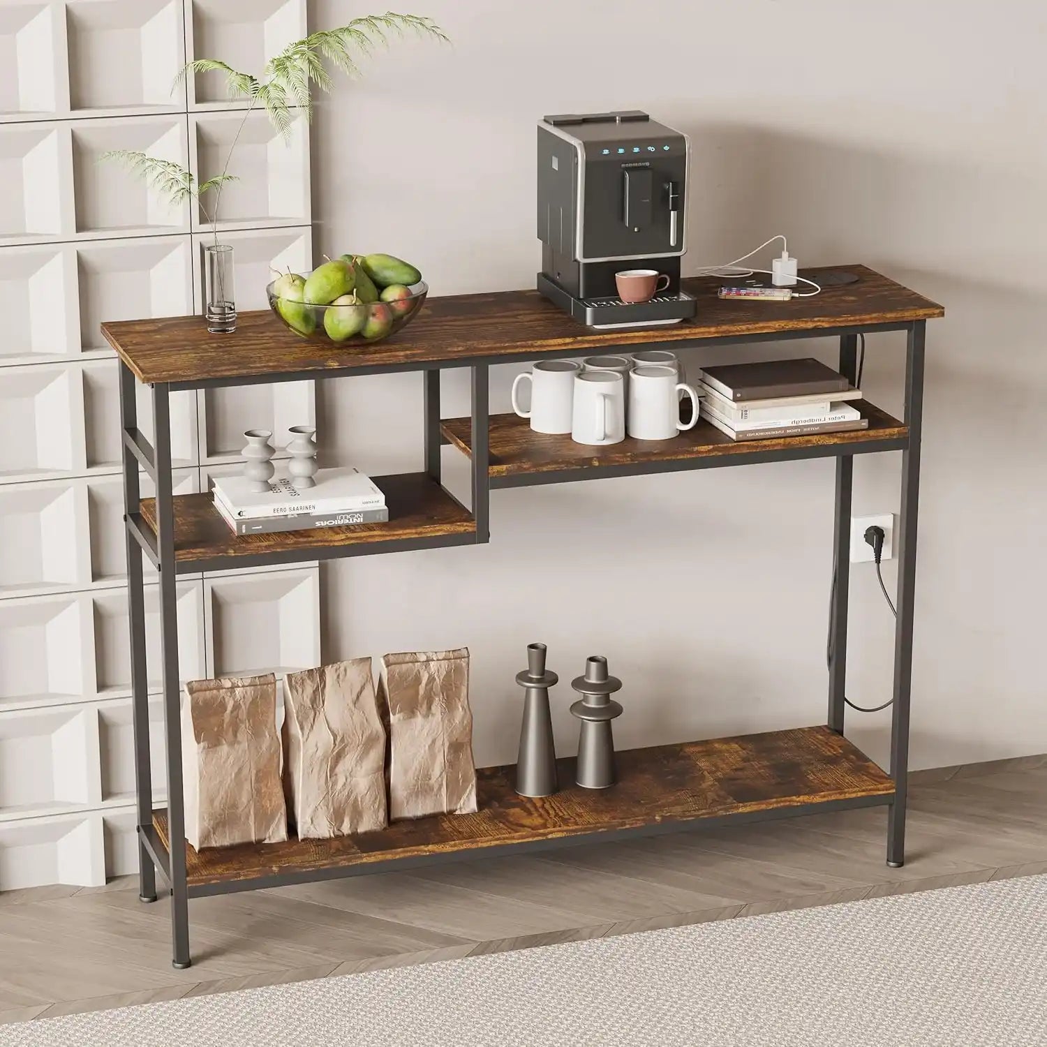 كونسول خشب و معدن، 120*30*90 سم