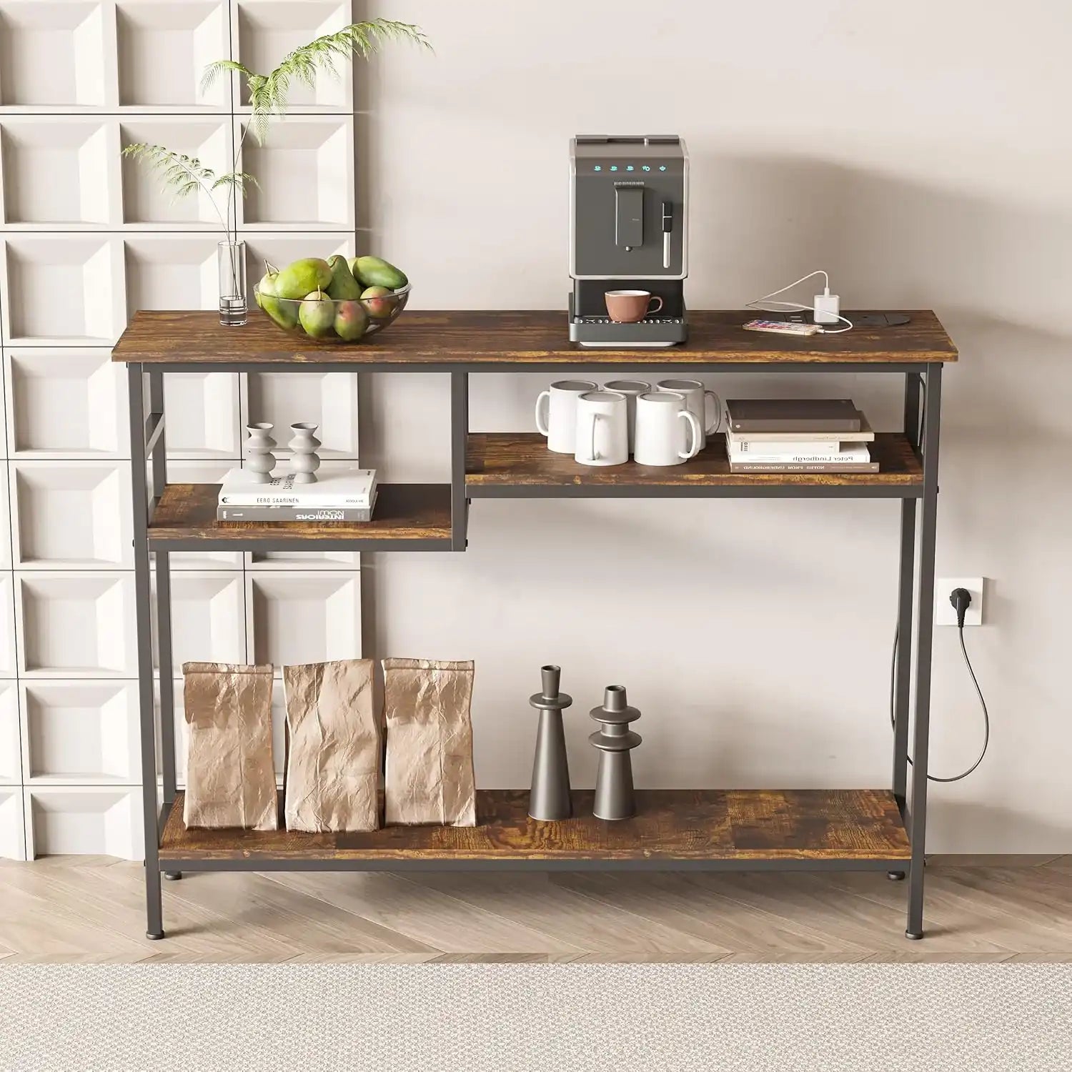 كونسول خشب و معدن، 120*30*90 سم