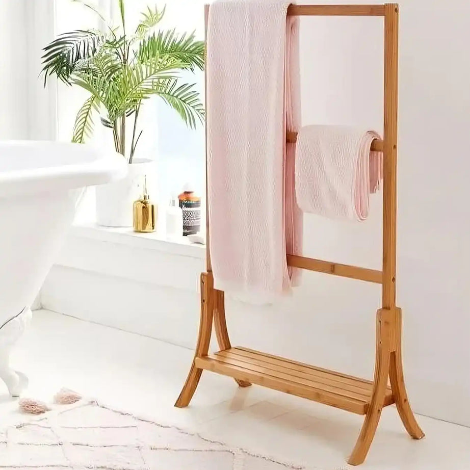 علاقة خشبية مزودة بأرفف - Baytuk