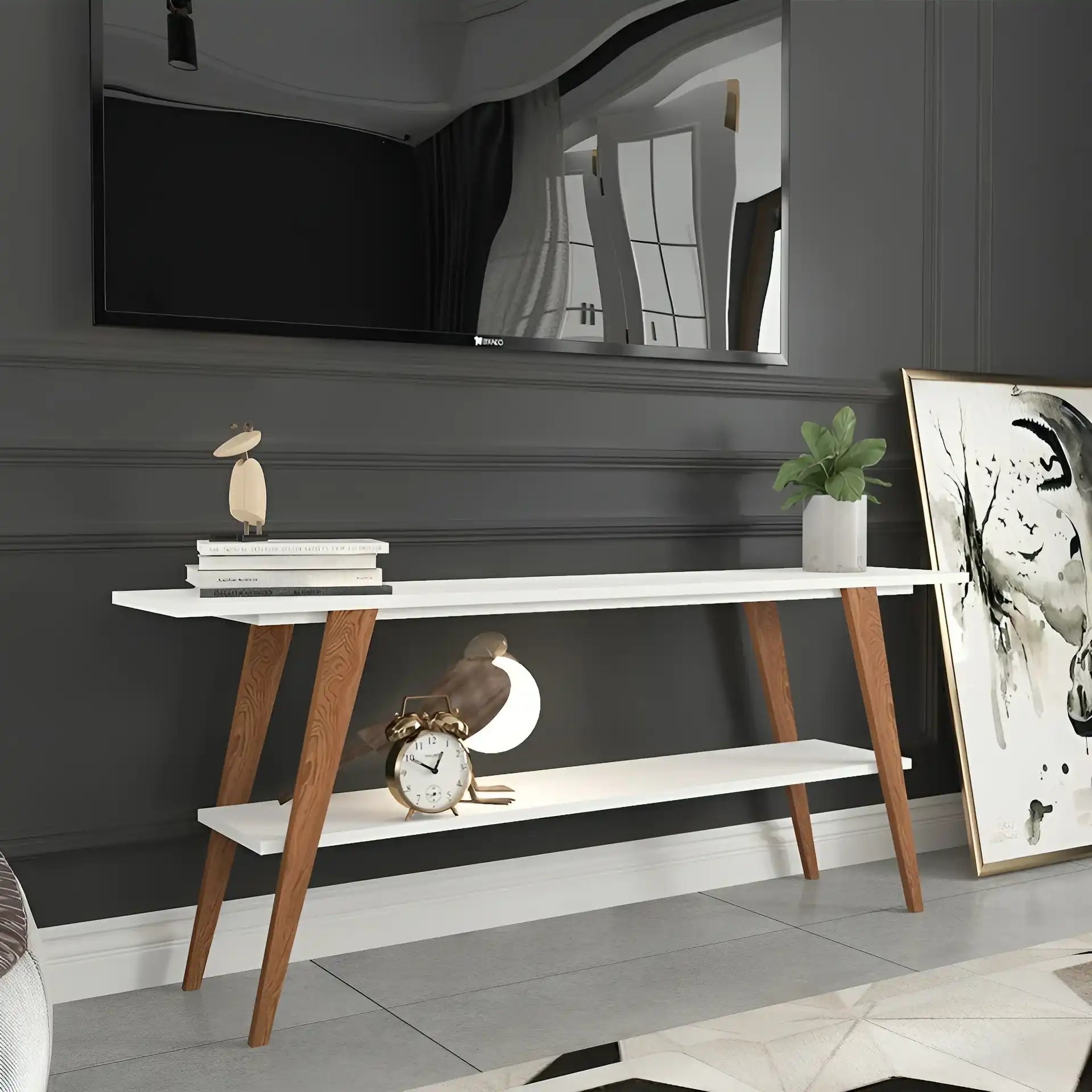 طاولة تلفاز مزودة برف - Baytuk