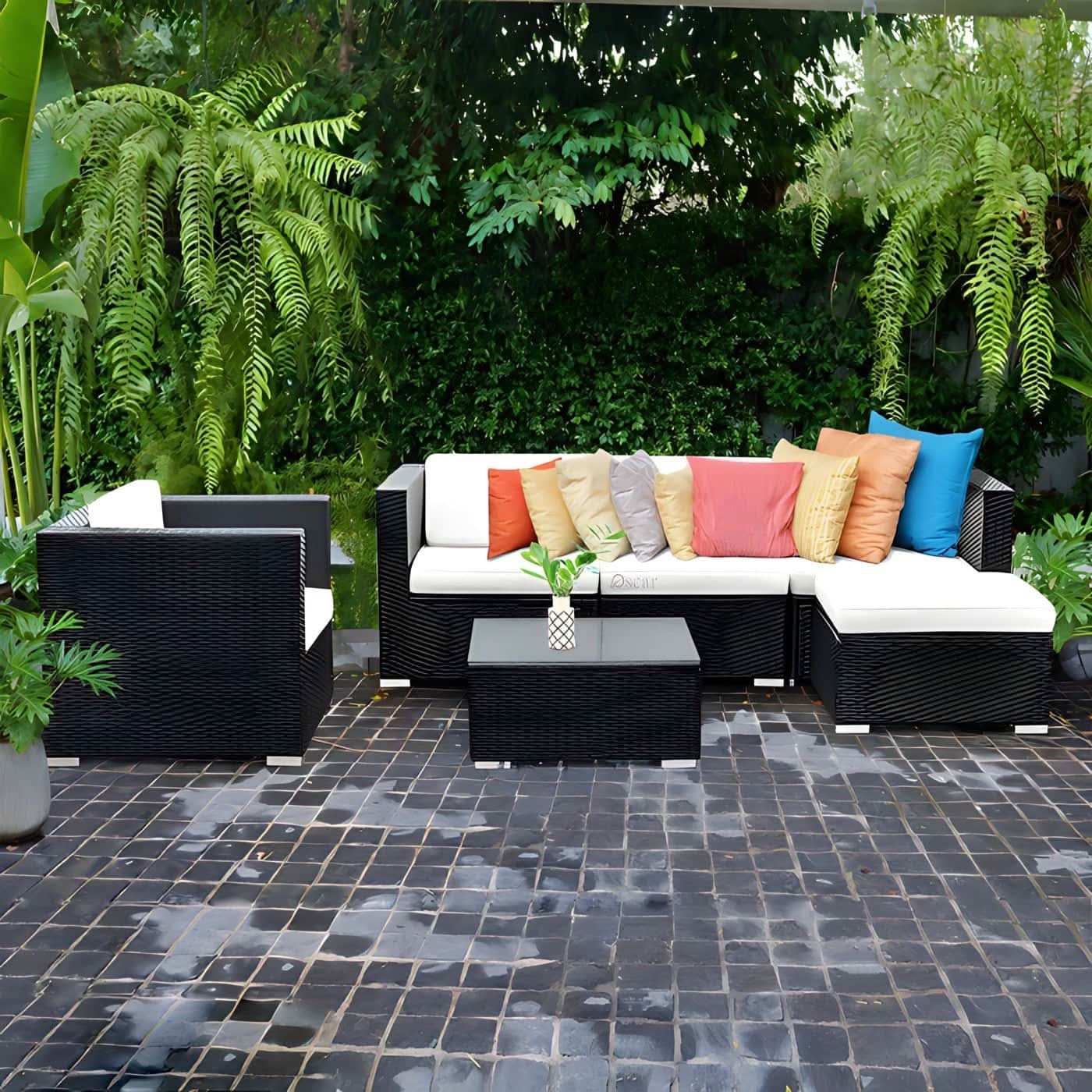 طقم خارجي معدن و راتان - Baytuk