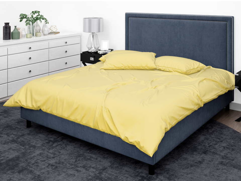 غطاء لحاف مع غطاء وسادتين اصفر