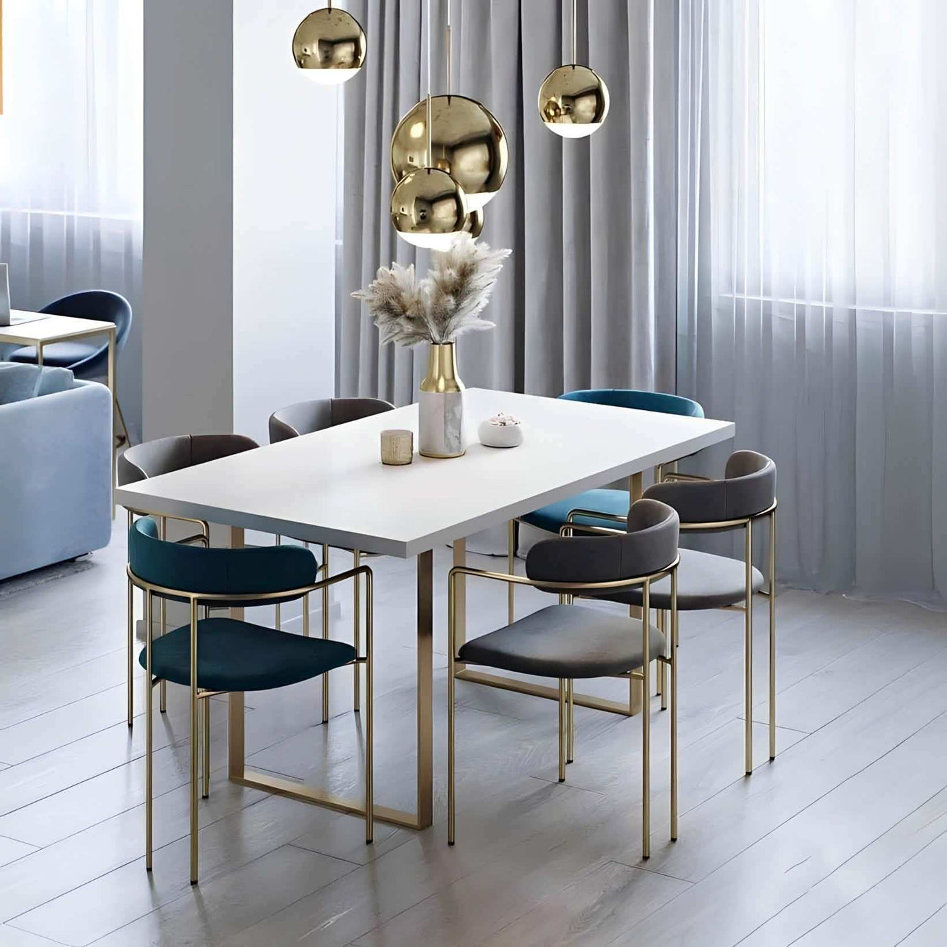 مذهلة سفرة معدن أنيقة مع 6 كراسي لتحسين مساحة المعيشة - Baytuk