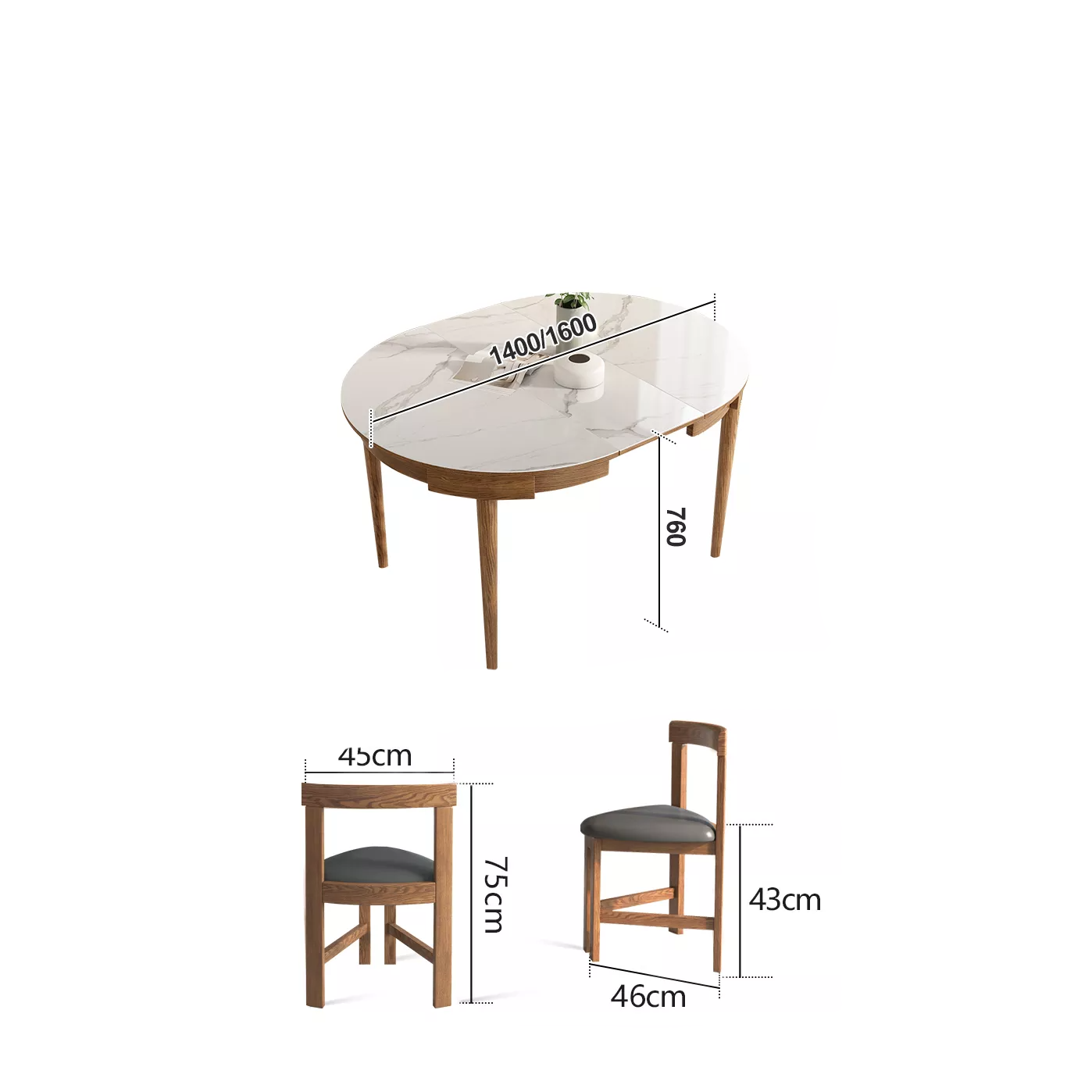 طاولة طعام مرنة عصرية - TREND