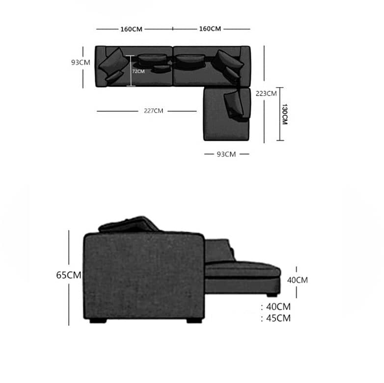 كنبة حرف L حديثة - MERA