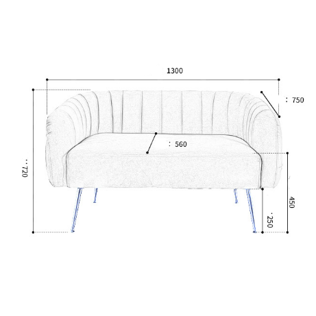 كنبة ثنائية مخملي - WISE