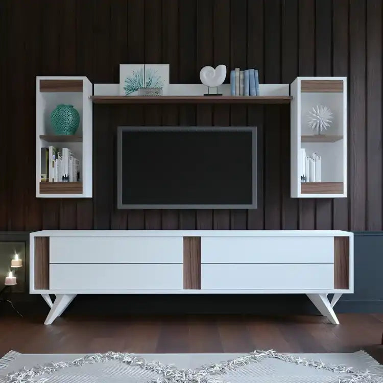 طاولة تلفاز مع وحدة علوية - Baytuk