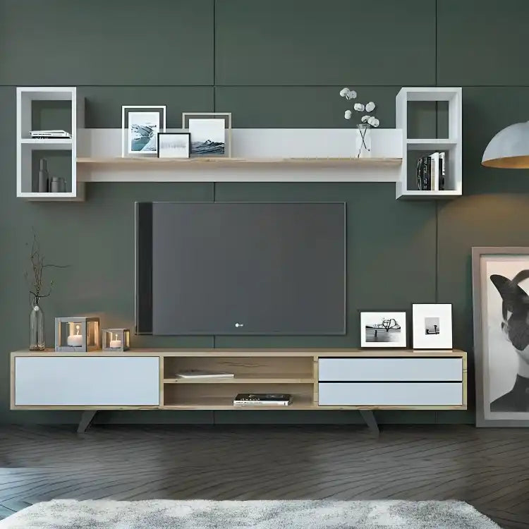 طاولة تلفاز مع وحدة علوية - Baytuk