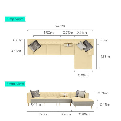 كنبه حرف L حديثه -  VELA