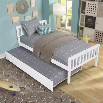 سرير أبيض بتصميم بسيط - Baytuk