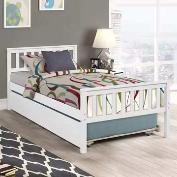 سرير أبيض بتصميم بسيط - Baytuk