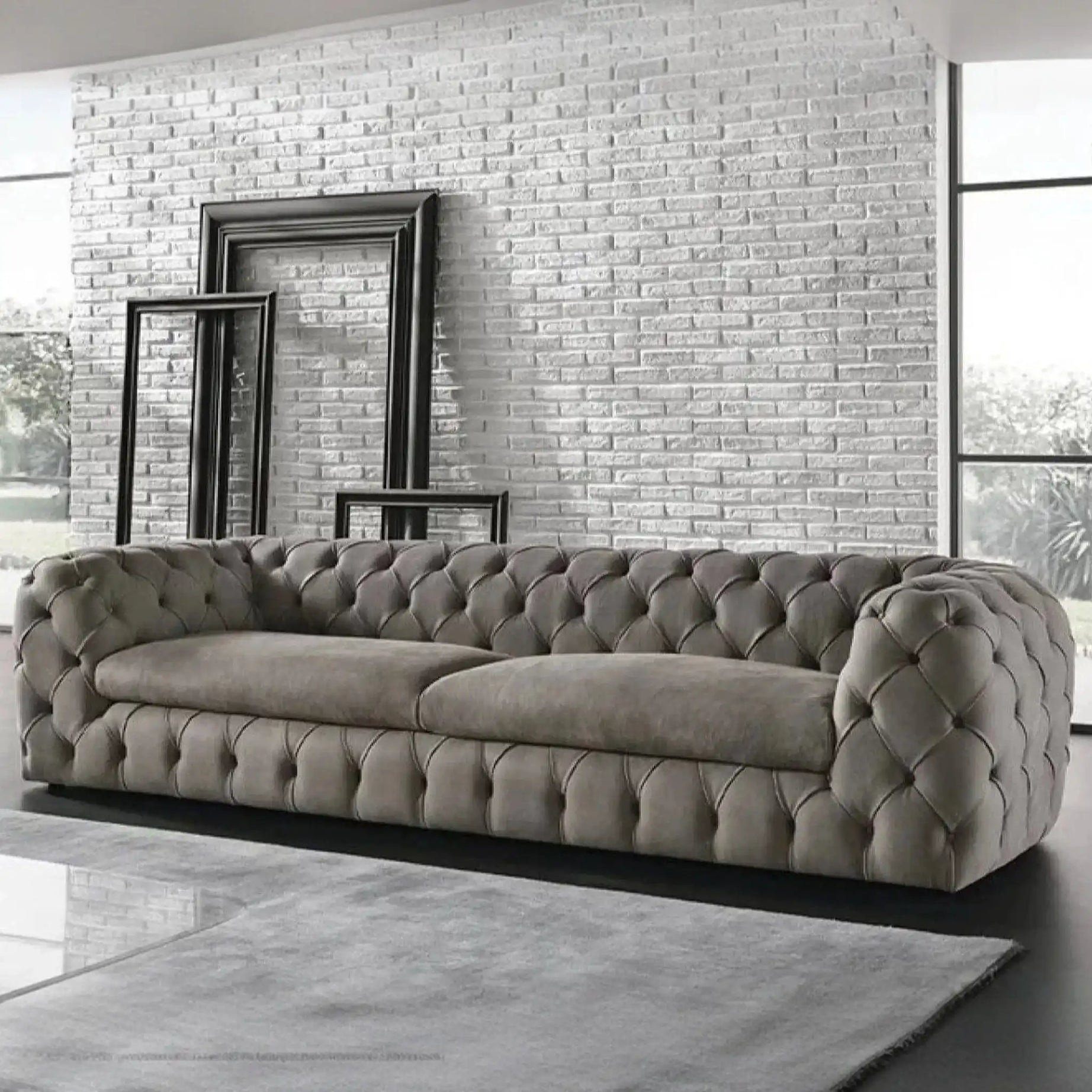 كنبة فاخرة خشبية طبيعية - Baytuk