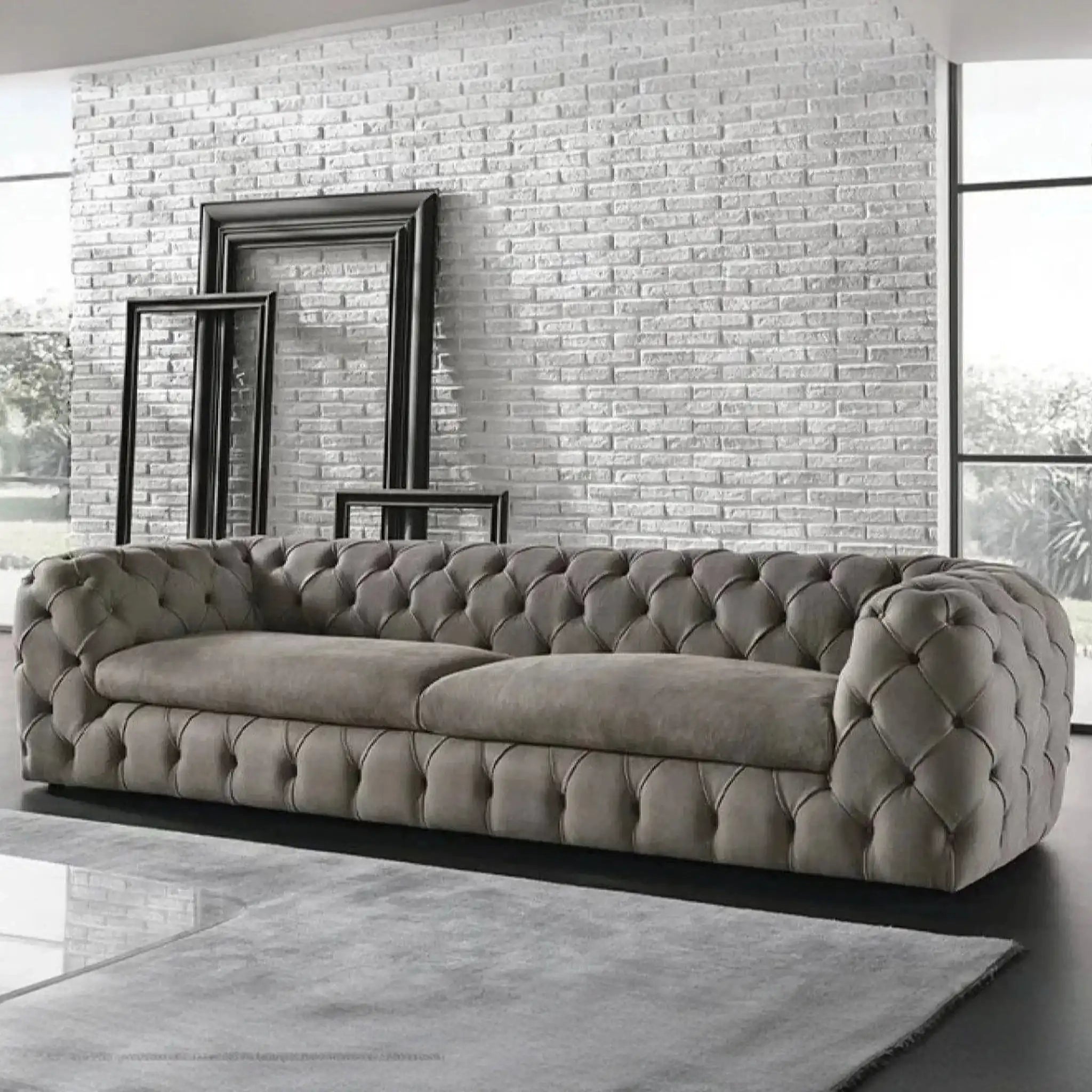 كنبة فاخرة خشبية طبيعية - Baytuk