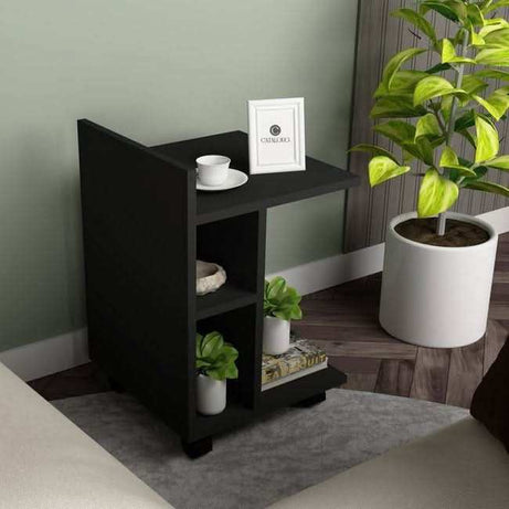 طاولة جانبية بأرفف خشبية - Baytuk