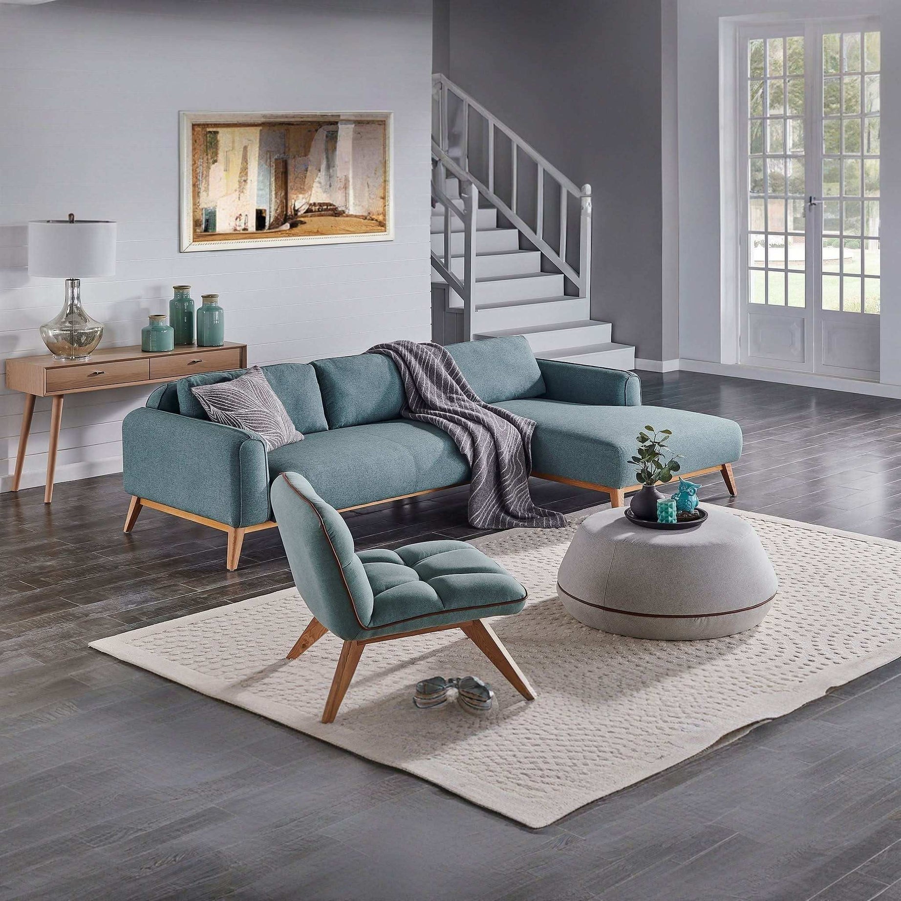 كنبة زاوية بتصميم بسيط - Baytuk