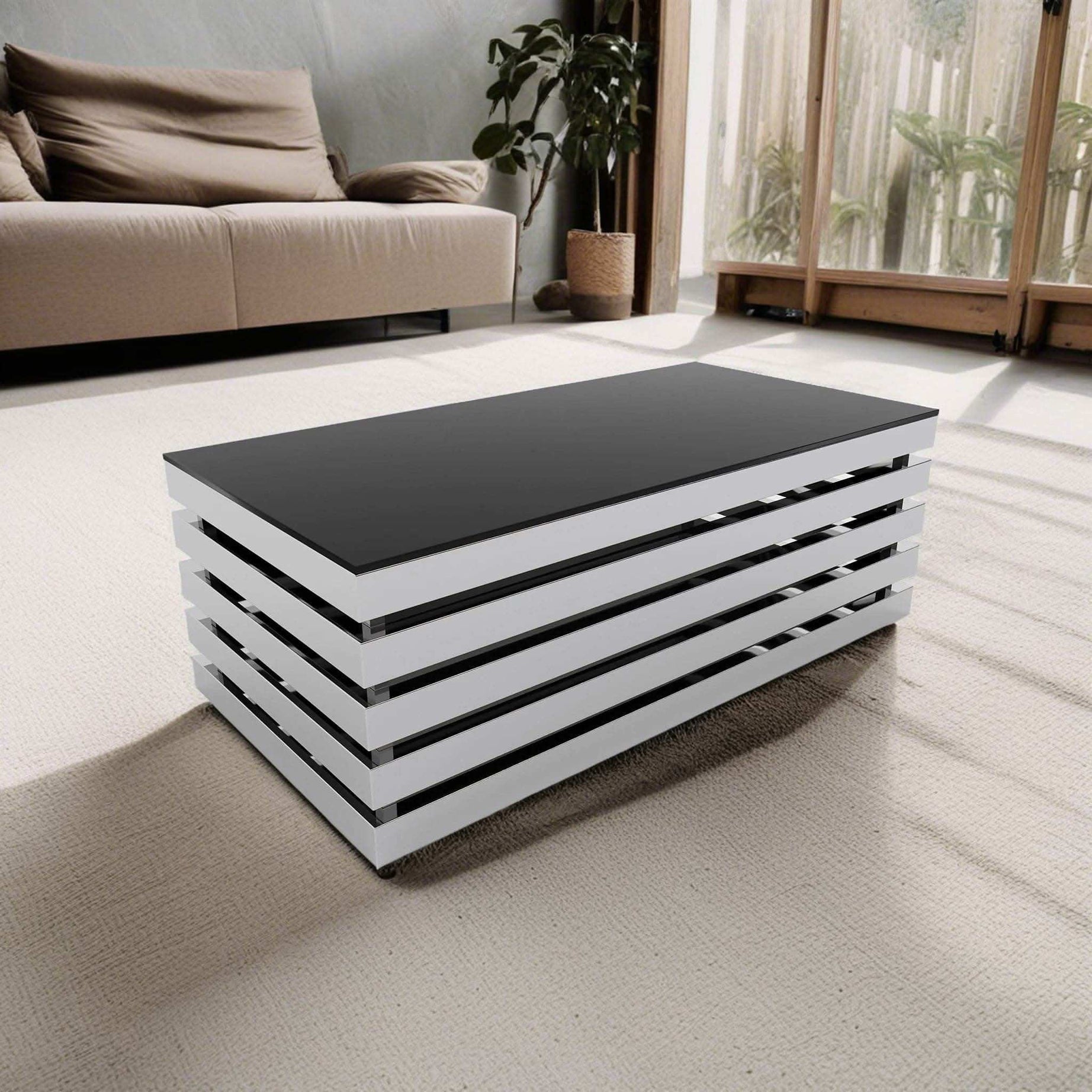 طاولة قهوة بسطح زجاجي - Baytuk