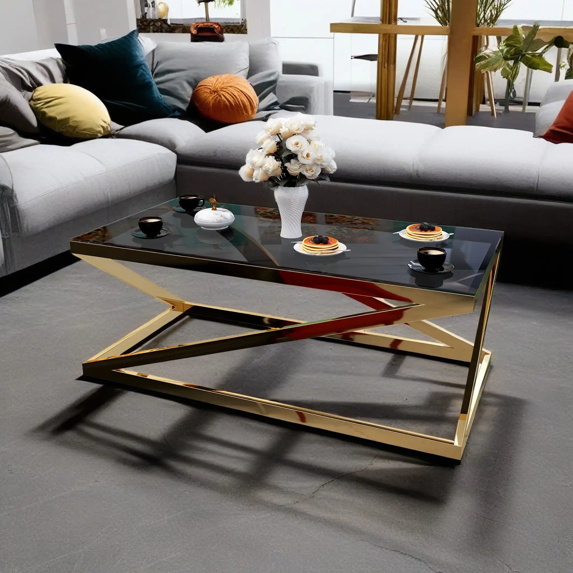 طاولة قهوة مستطيلة معدني - Baytuk