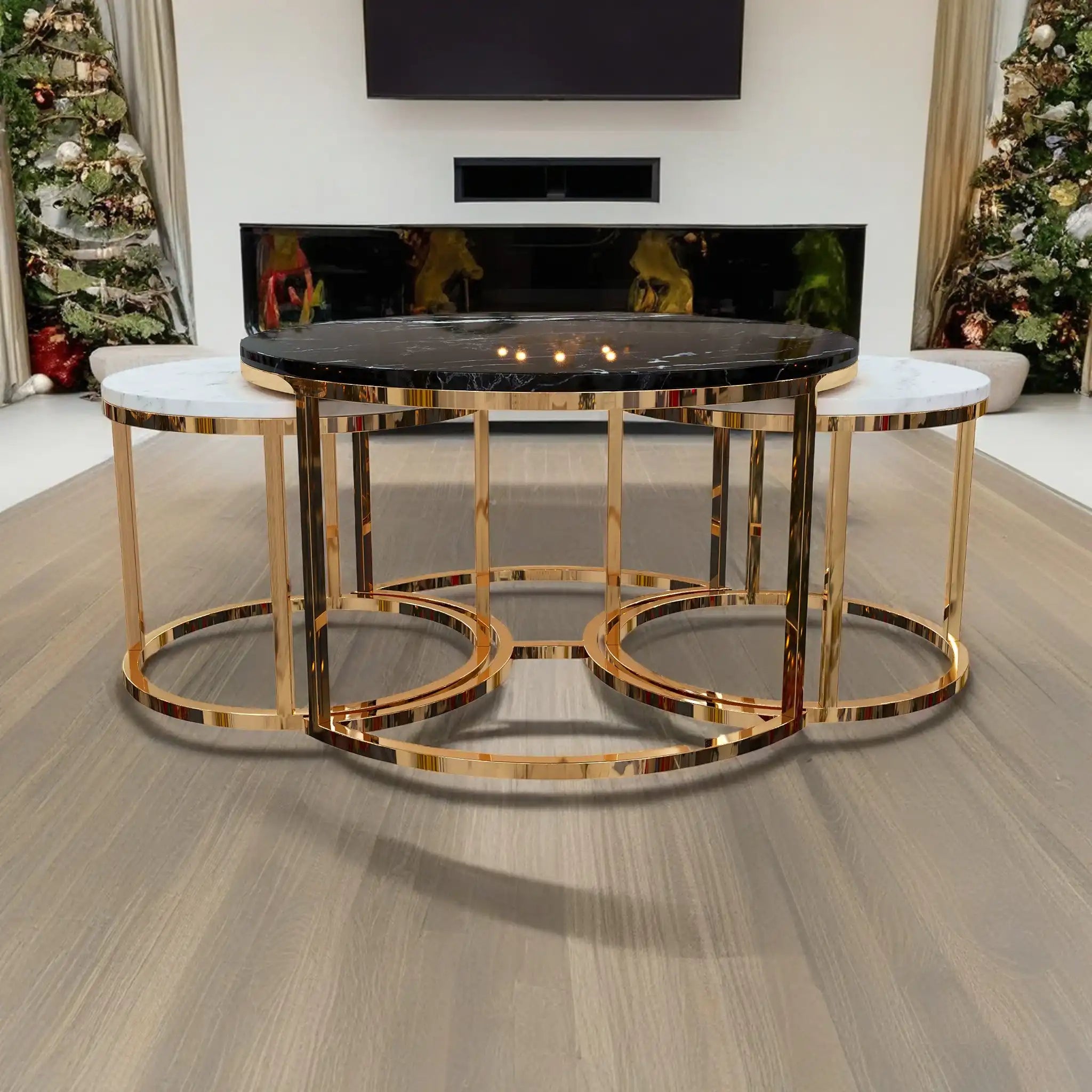 طاولة مستديرة متداخلة معدنية - Baytuk