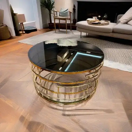 طاولة قهوة دائرية بهيكل معدني - Baytuk