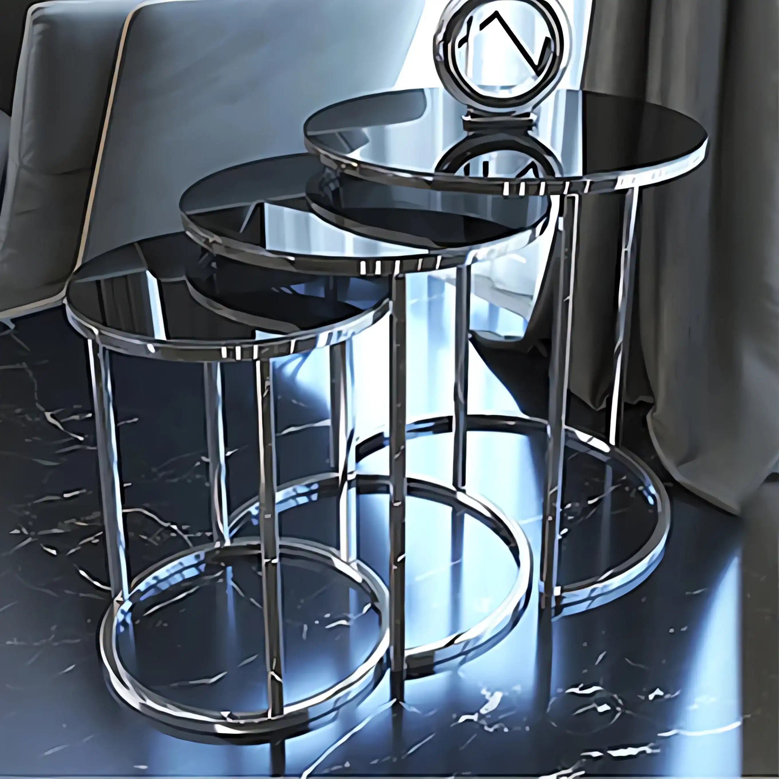 مجموعة طاولات جانبية بقاعدة دائرية - Baytuk