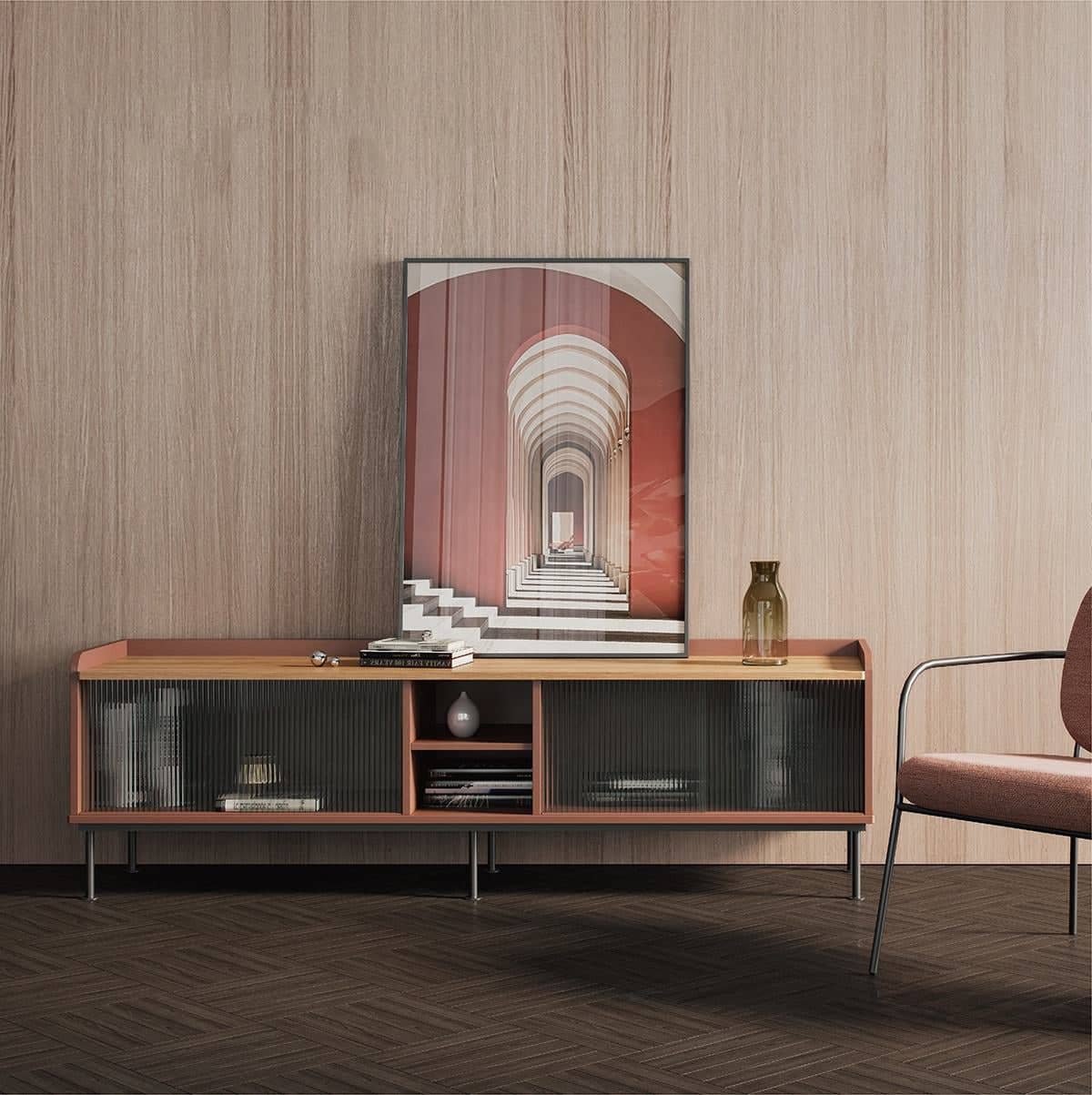 طاولة تلفزيون خشبية - MODULUXE