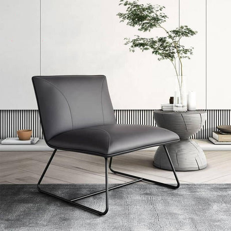  كرسي معدني جلد تصميم بسيط