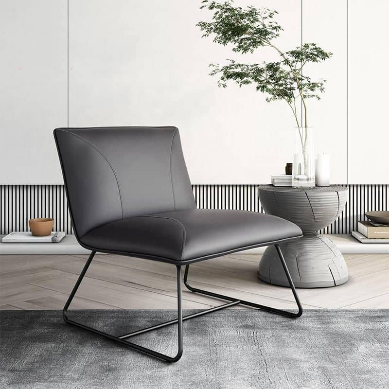  كرسي معدني جلد تصميم بسيط