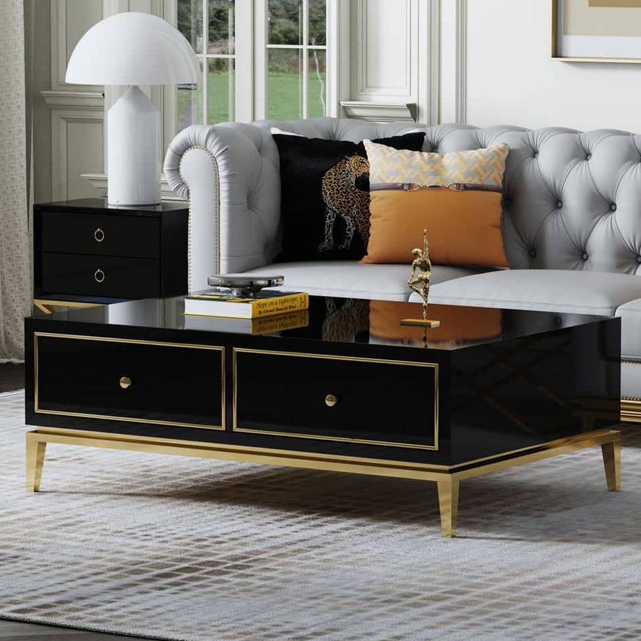 طاولة قهوة مع 4 ادراج