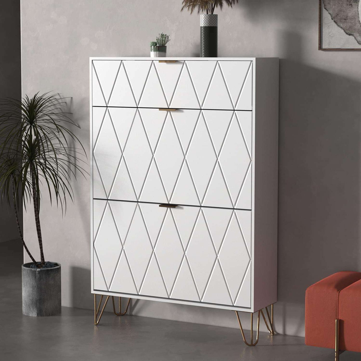 تصميم خزينة احذية ثلاث ارفف