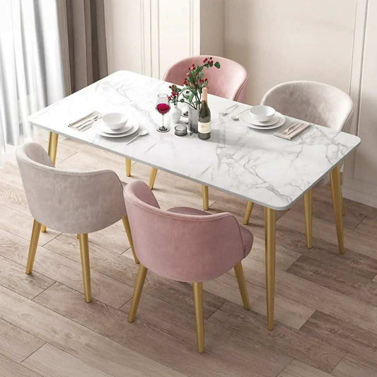 راقية طاولة سفرة سطح رخامي فاخرة لمسة عصرية - Baytuk