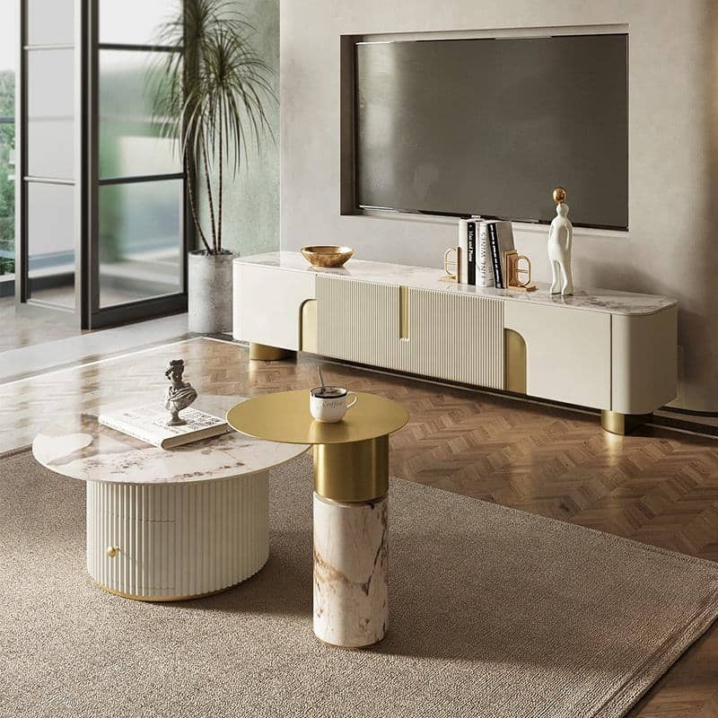 طاولة قهوة مزدوجه مع درج