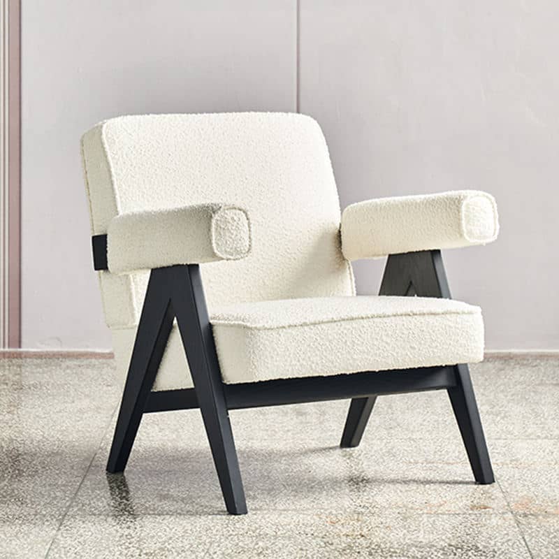 كرسي مفرد صوف بذراعين