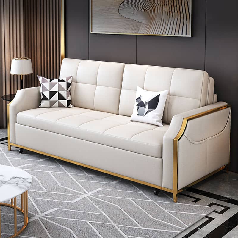 كنبة سرير بإطار ذهبي