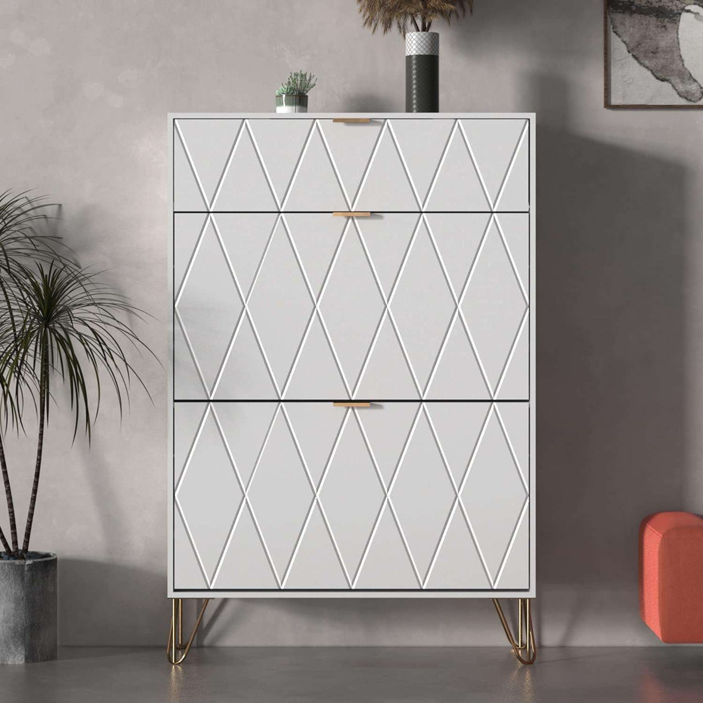 تصميم خزينة احذية ثلاث ارفف