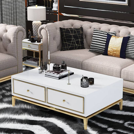 طاولة قهوة مع 4 ادراج